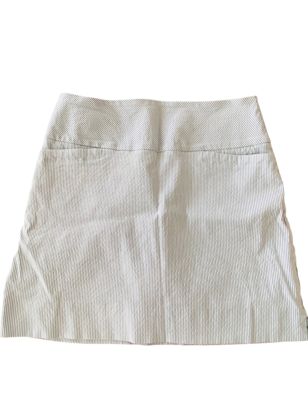Striped White and Navy Tennis Skirt